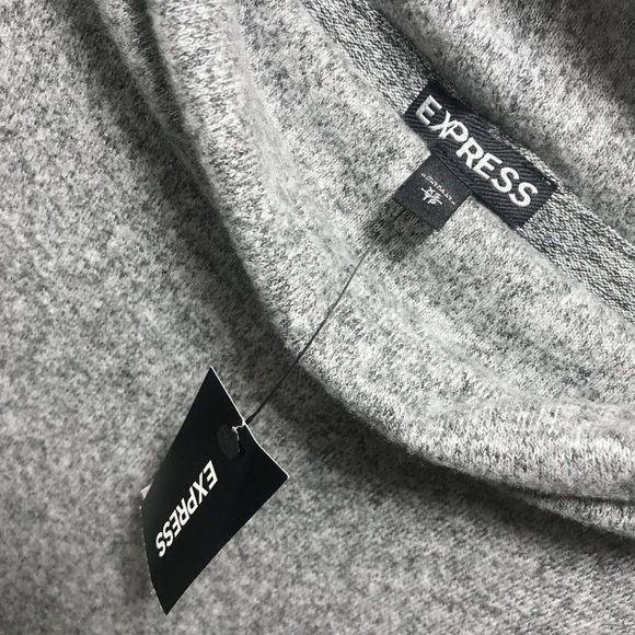 EXPRESS Mock Neck Marle Cozy Knit Sweater Dress In Grey Size XS - Picture 6 of 6